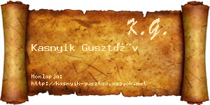 Kasnyik Gusztáv névjegykártya