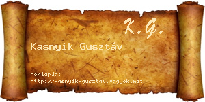 Kasnyik Gusztáv névjegykártya