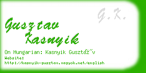 gusztav kasnyik business card